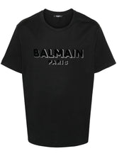 Flocked-logo cotton T-shirt